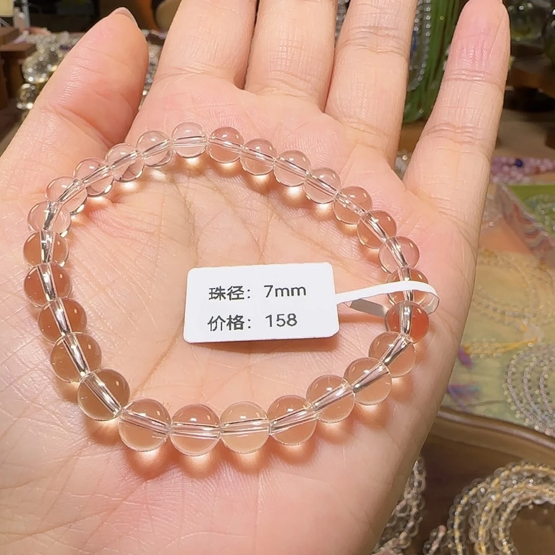 我****水晶手串未镶嵌天然白水晶全净体单圈