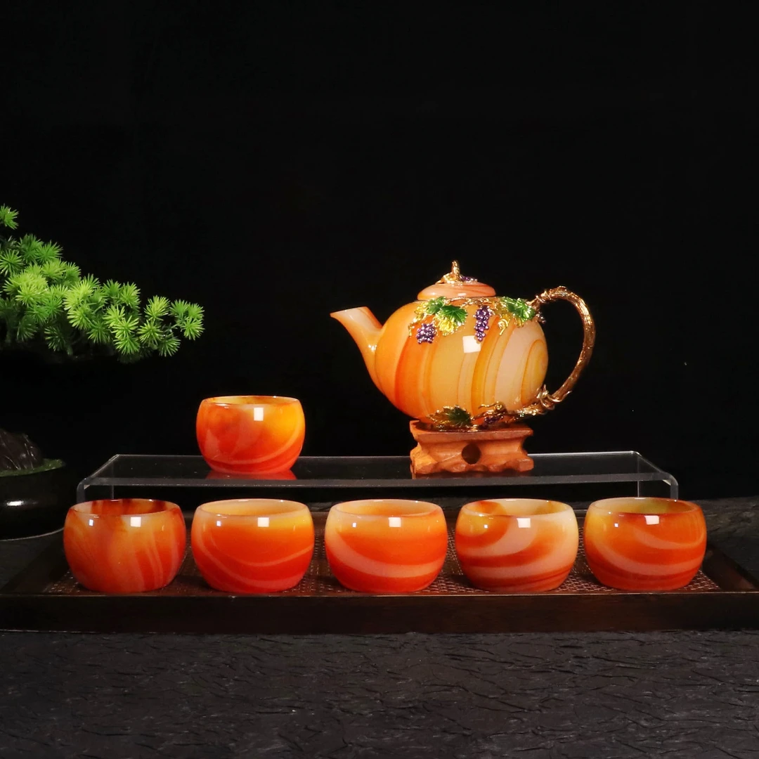 珐琅彩茶具套装高级琉璃茶具泡茶壶主人杯功夫茶具家用送礼办公室