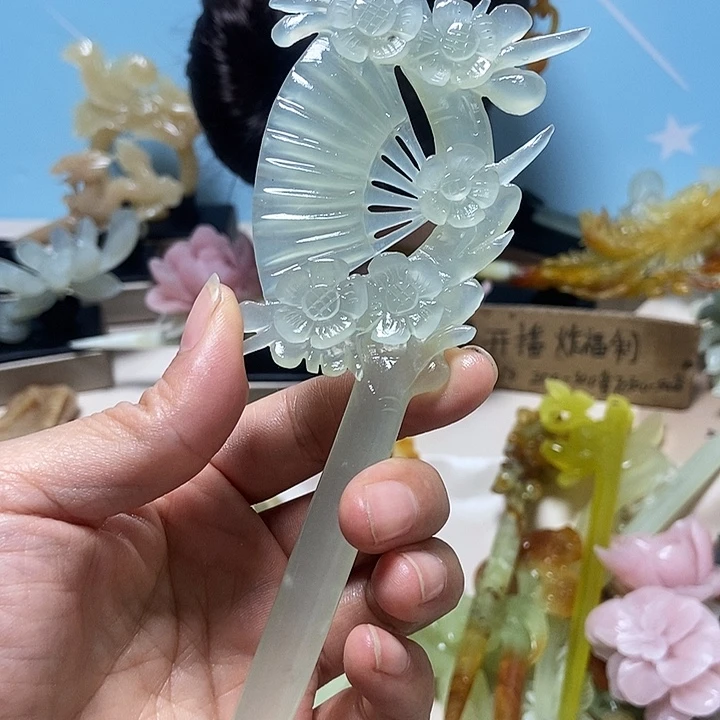 人***見岫玉未镶嵌发簪发簪