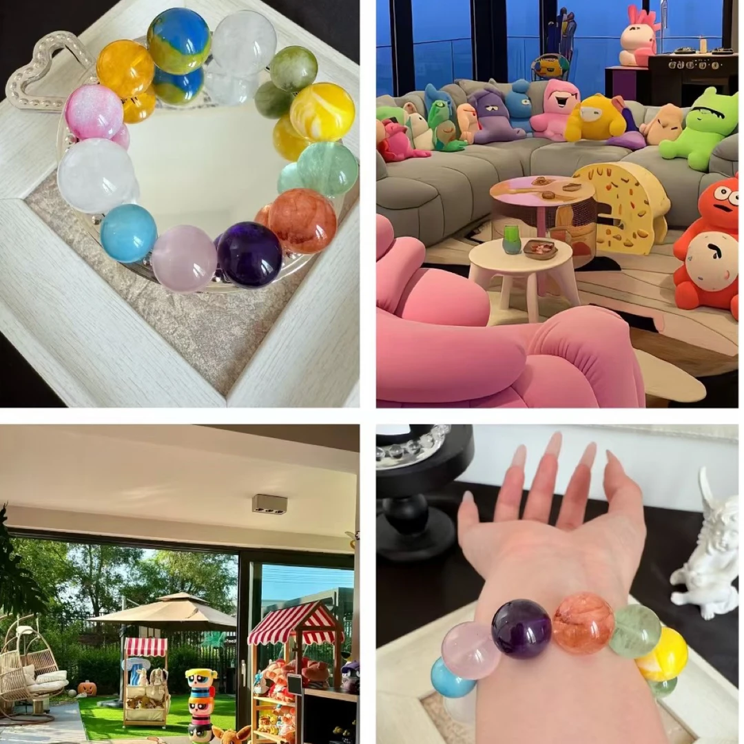 天然多宝糖果色大颗粒水晶原创招财拍一发一多样性发货