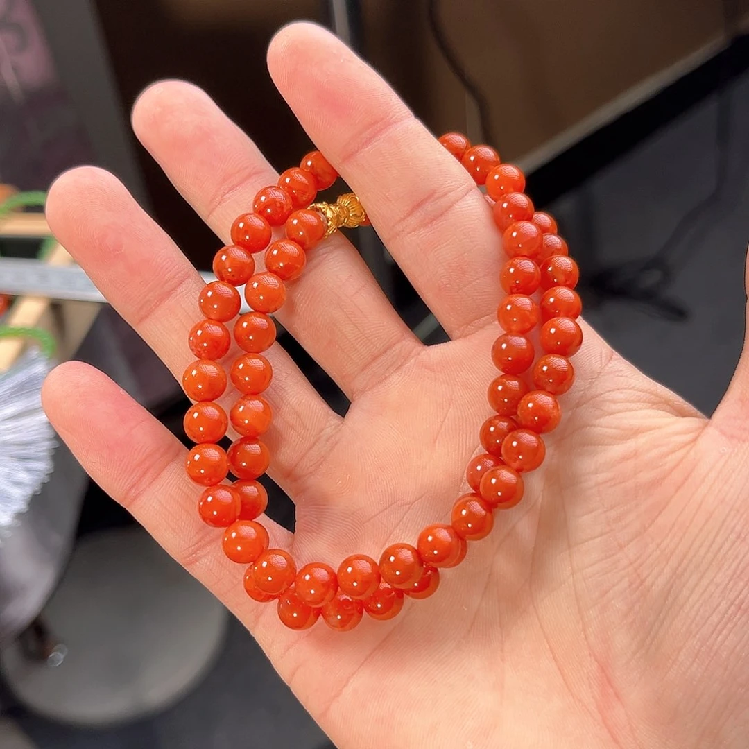 南红玛瑙项链未镶嵌满色