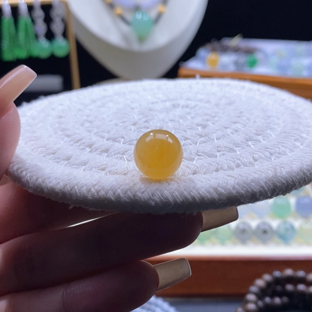翡翠未镶嵌颈饰冰鲜橙黄珠卡12