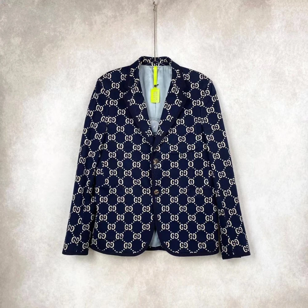 95新 GUCCI/古驰 22445  老花满印西服 48码