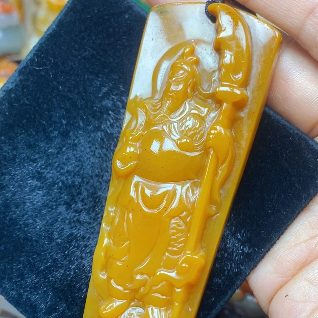 未镶嵌石英质玉（黄龙玉）吊坠(不含链)