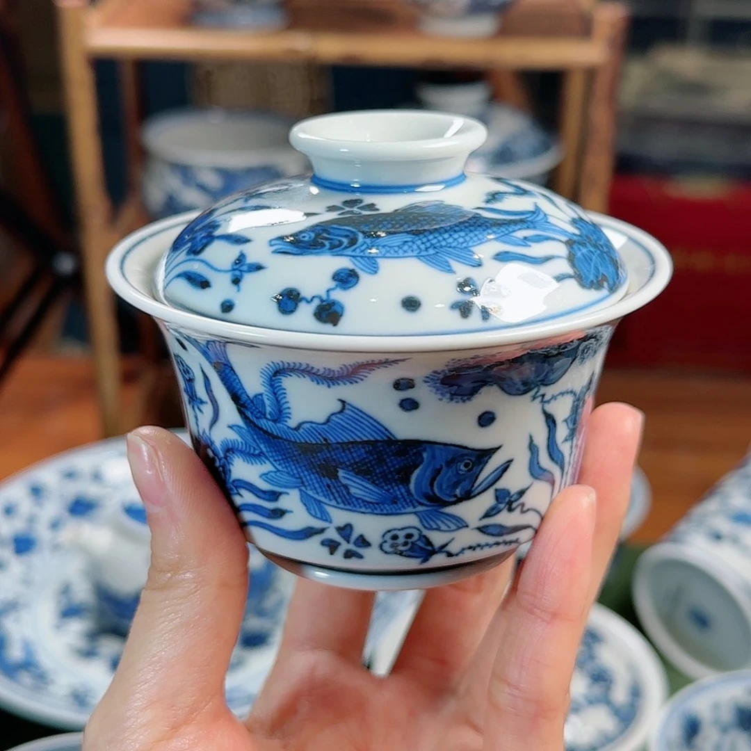 鱼藻纹马蹄杯丰雅赏玩