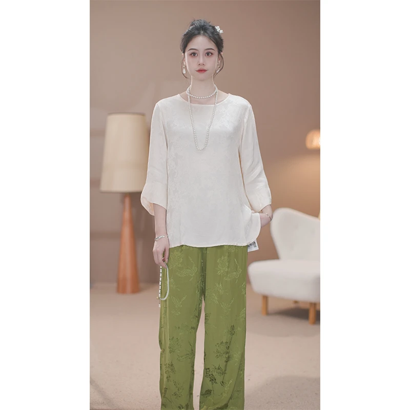 白月光|新中式圆领衬衫春夏新款小衫内搭上衣百搭气质衬衣