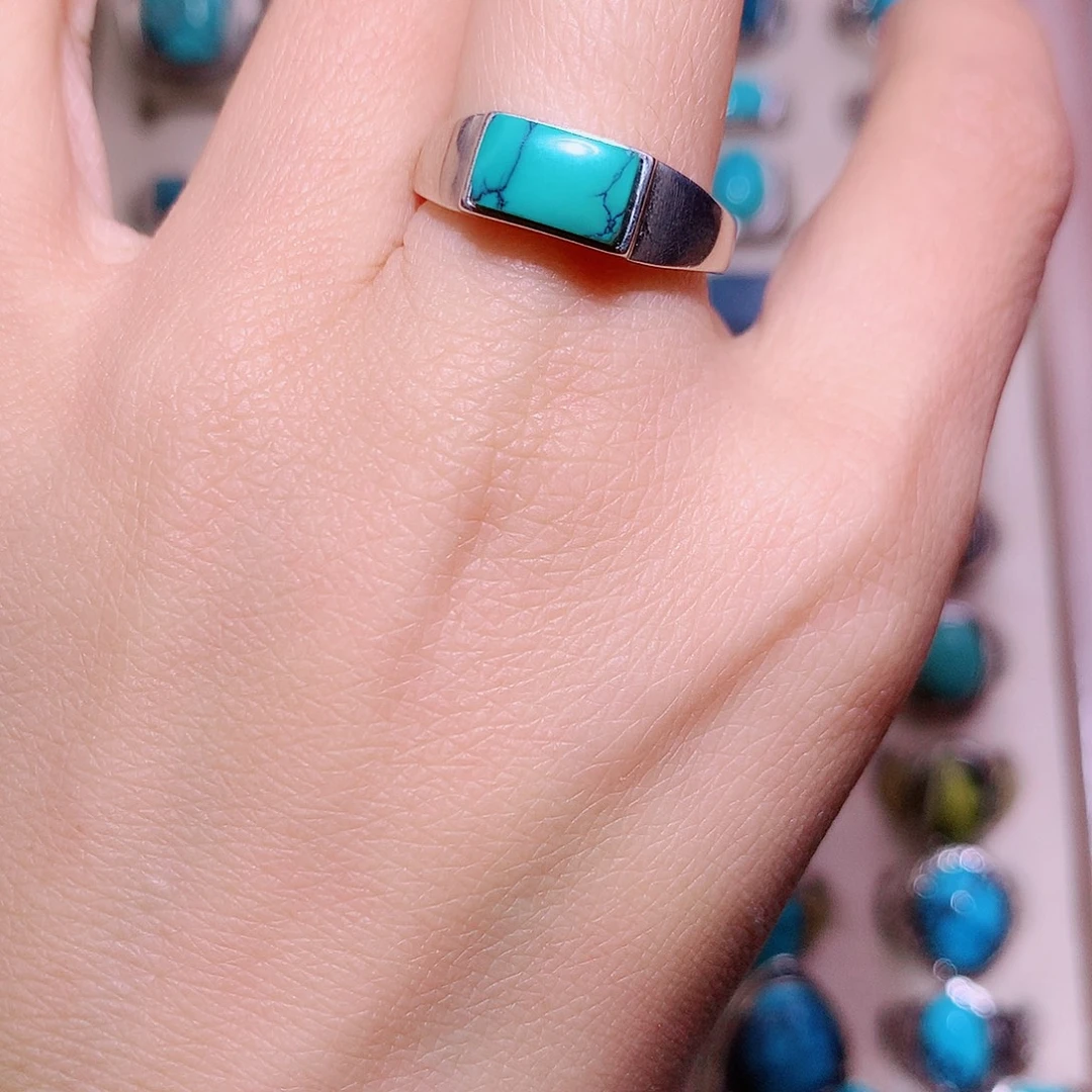 拒***脑绿松石银S925镶嵌挂件