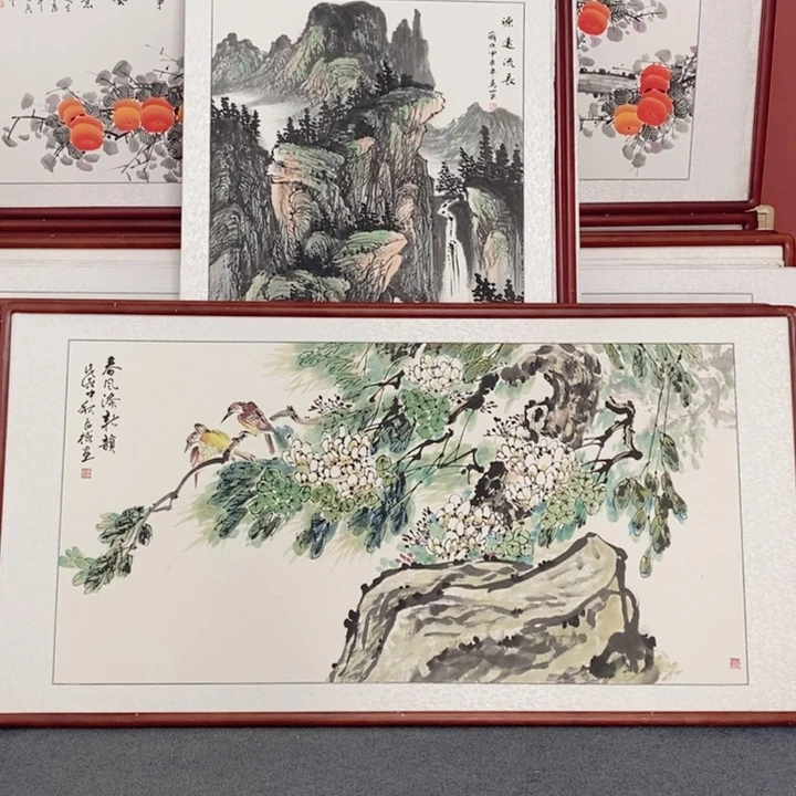 国画165*85尺寸带框包邮送到家