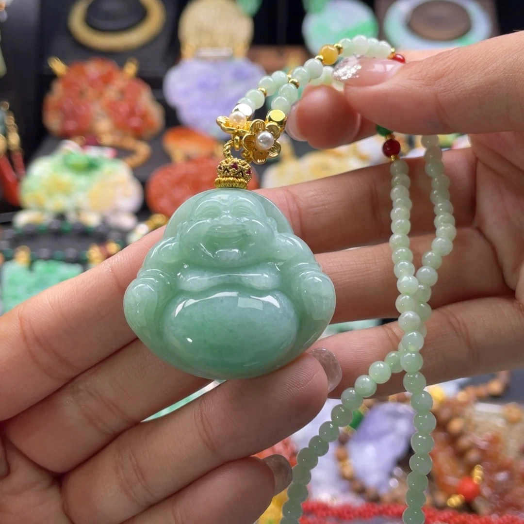 翡翠未镶嵌颈饰代编织