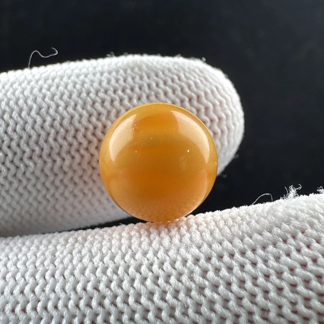 M3884天然原矿蜜蜡蜜糖红圆珠11.2mm支持复检