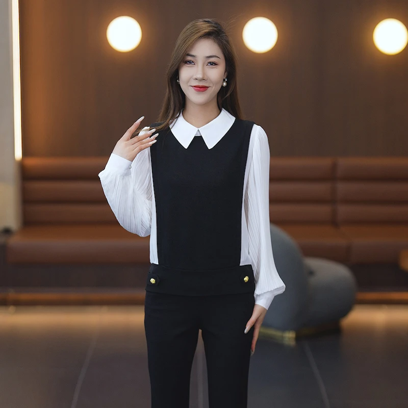 假两件衬衫女春季新款大码遮肚子显瘦打底衫长袖T恤洋气上衣小衫