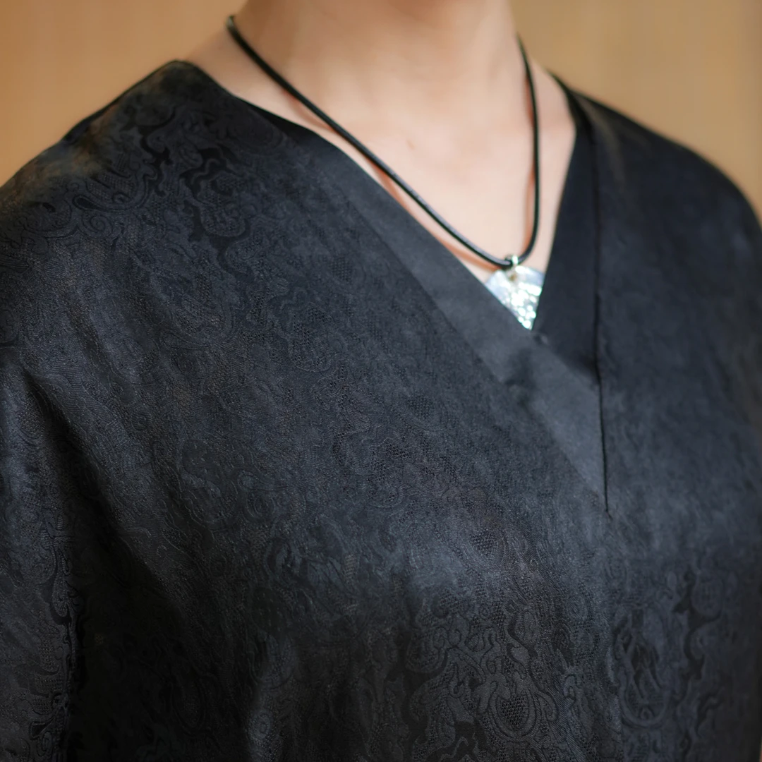 [离尘]五星出东方六经罗连衣裙非遗香云纱女装气质减龄原创款裙子