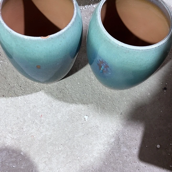 红陶口径15高度21两只瑕疵