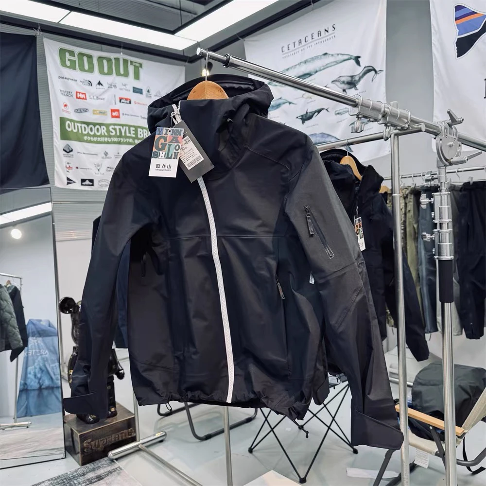 响尾蛇硬壳斜拉链冲锋衣户外滑雪徒步登山服防风防泼水连帽外套潮