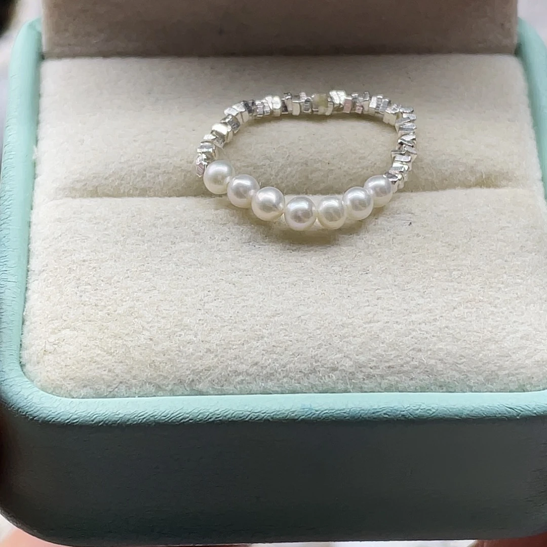 戒指淡水珍珠银S925镶嵌