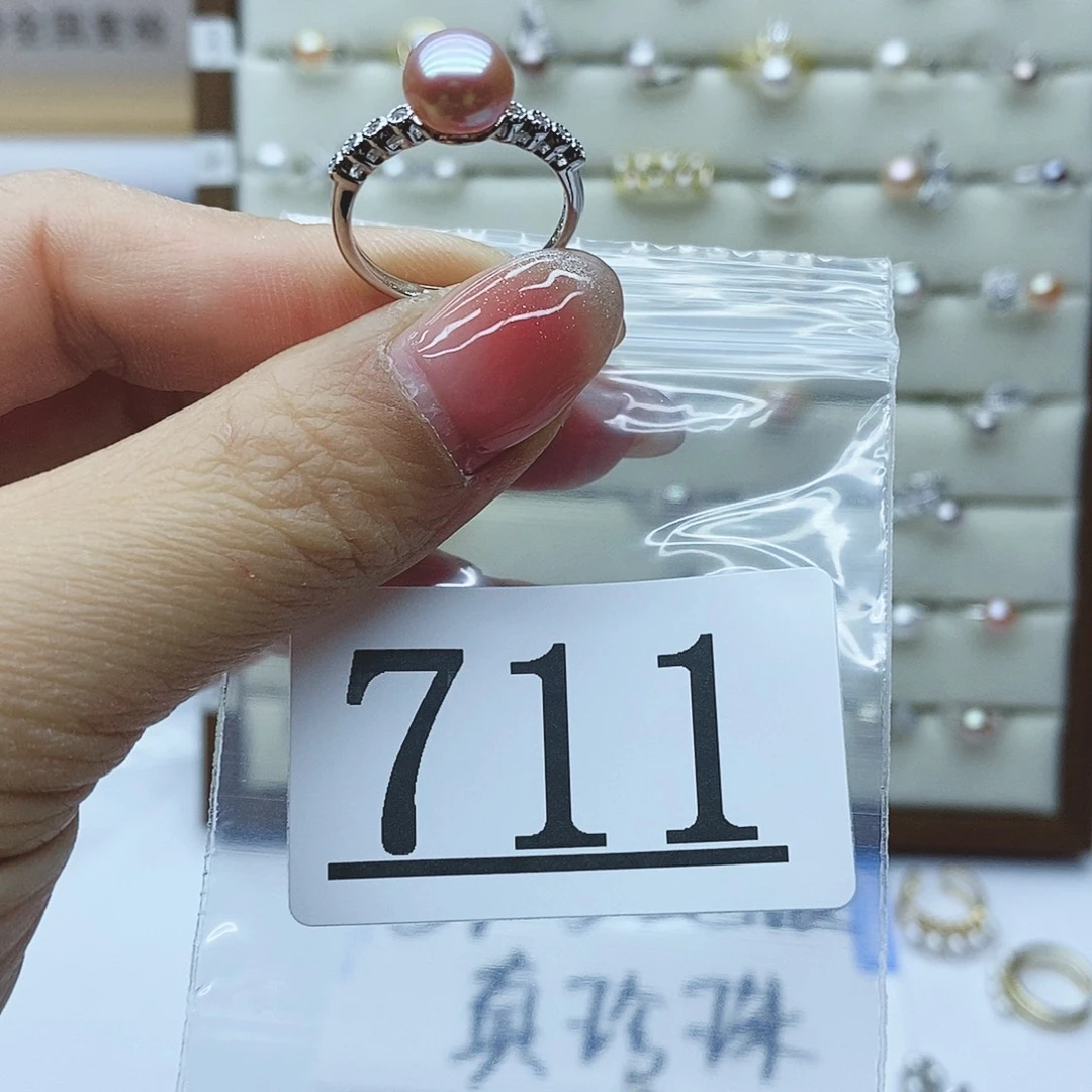 淡水珍珠戒指银S925镶嵌?****?711