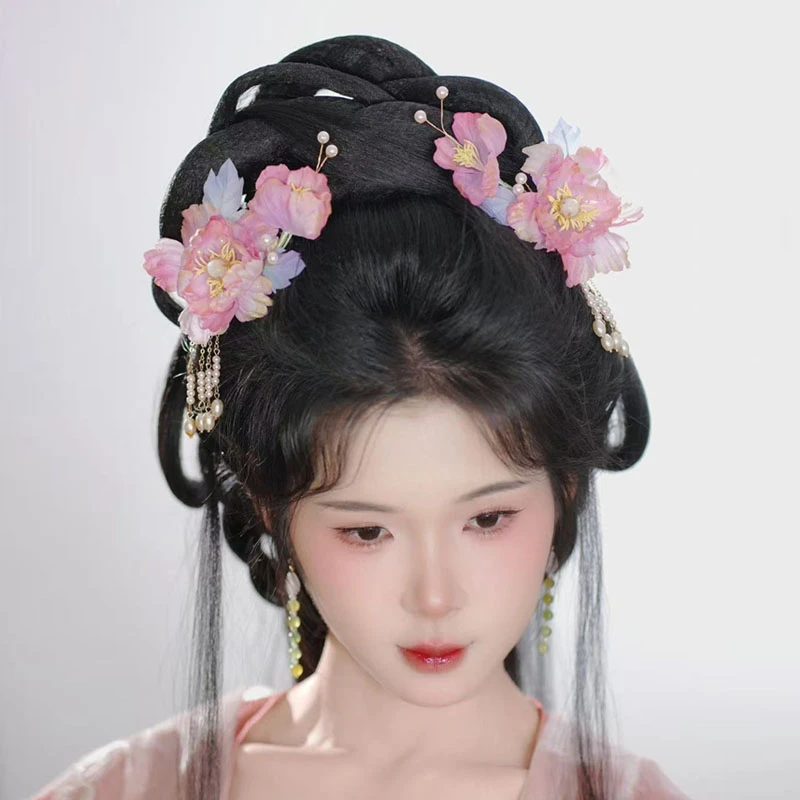 耀如春华 醉桃仙 原创古风纯手工真丝烫花发钗汉服配饰