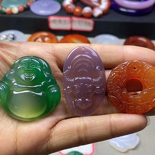 玛瑙/玉髓吊坠(不含链)未镶嵌浅****妆