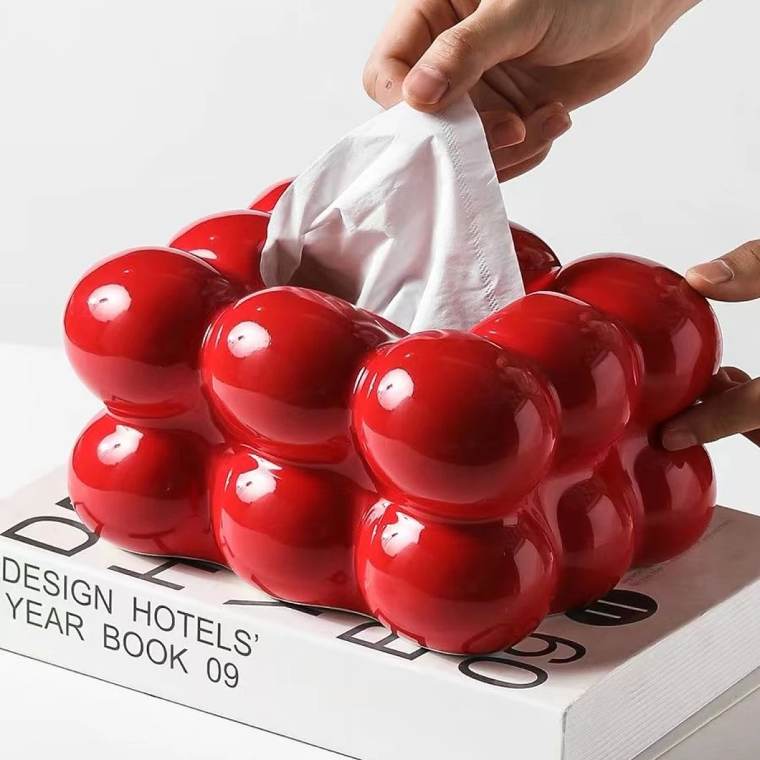 网红抽纸盒客厅高档棉花糖抽纸盒轻奢设计感家用茶几摆件结婚装饰