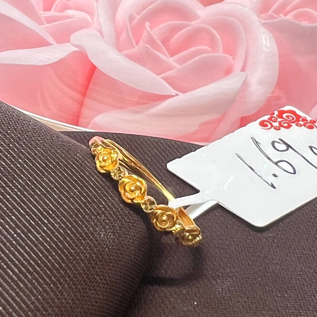 【晓彤】足金999玫瑰花戒指  1.69g 活口