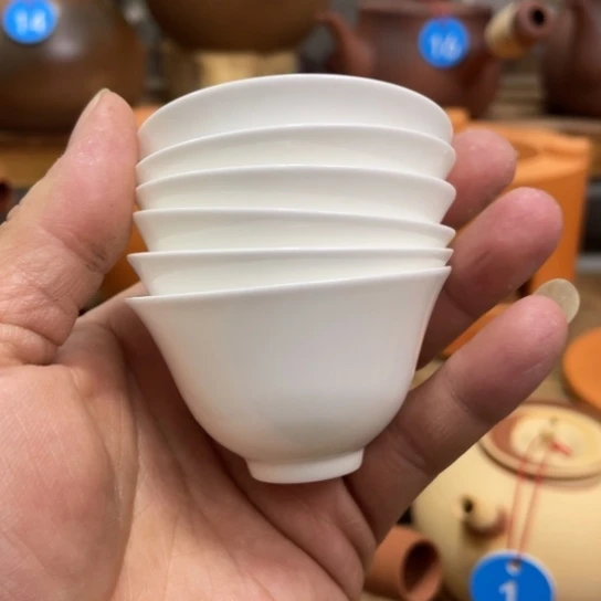 潮州正骨瓷茶杯品茗杯6个