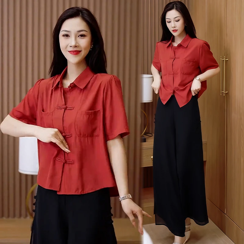 设计感时尚拼接短袖衬衫女2025年夏季新款韩版时髦气质显瘦上衣潮