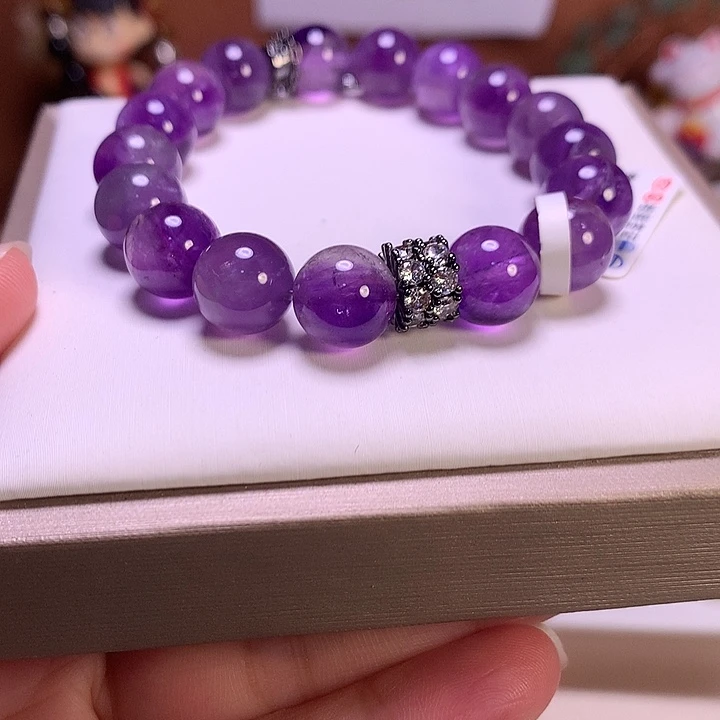 水晶手串未镶嵌紫兔毛10