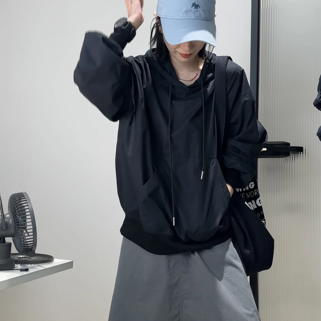 连帽抽绳净版口袋卫衣 T216