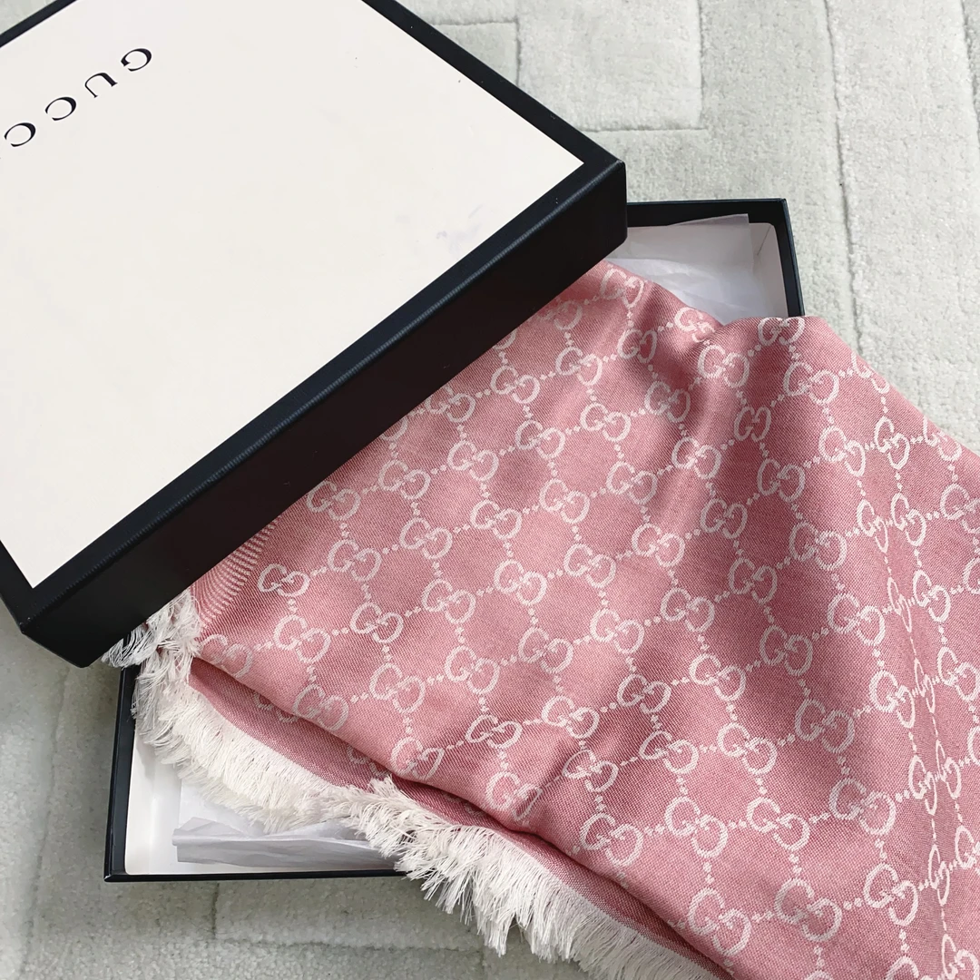 95新 GUCCI/古驰 麦殿/丝巾195*70拼色/240927LZYDQ08