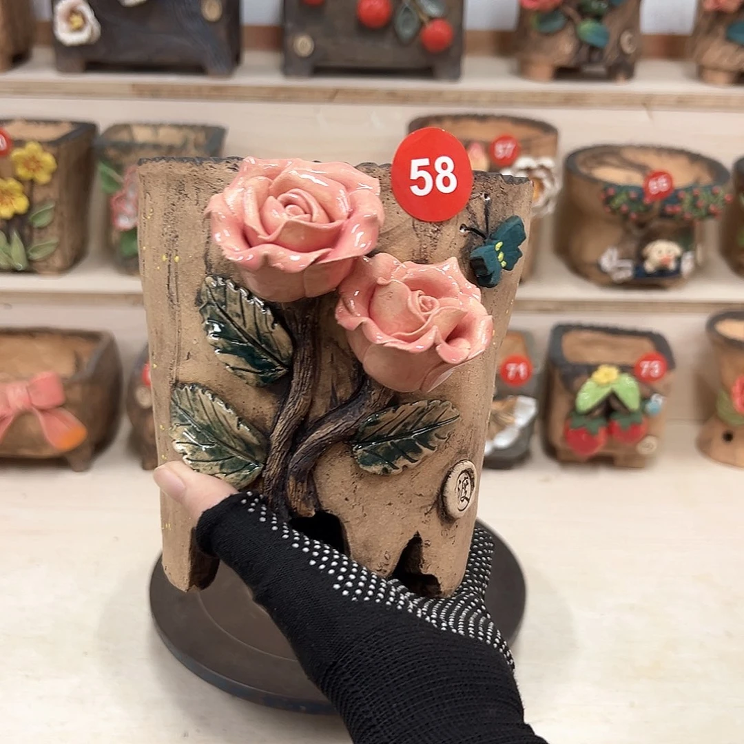 紫砂花盆58号内口13外高16