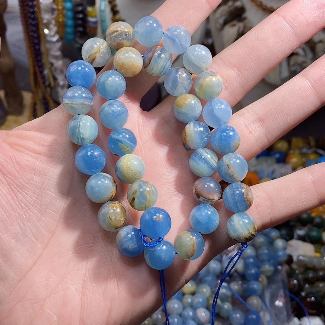 石英质玉未镶嵌，高品蓝方解12mm，