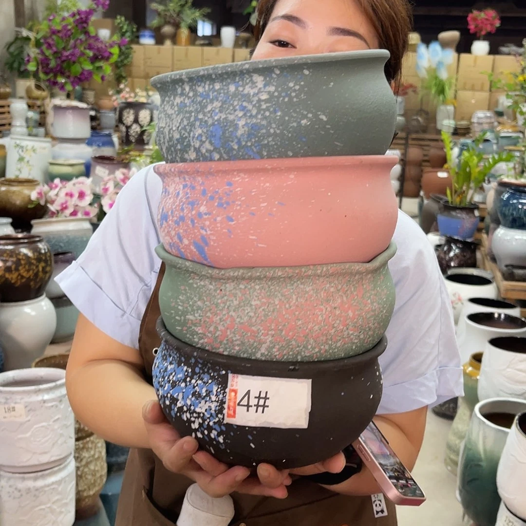 紫砂花盆高度11口径20厘米