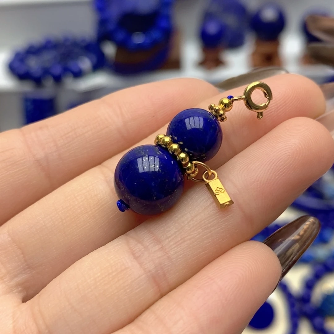 青金石银S925镀金镶嵌颈饰