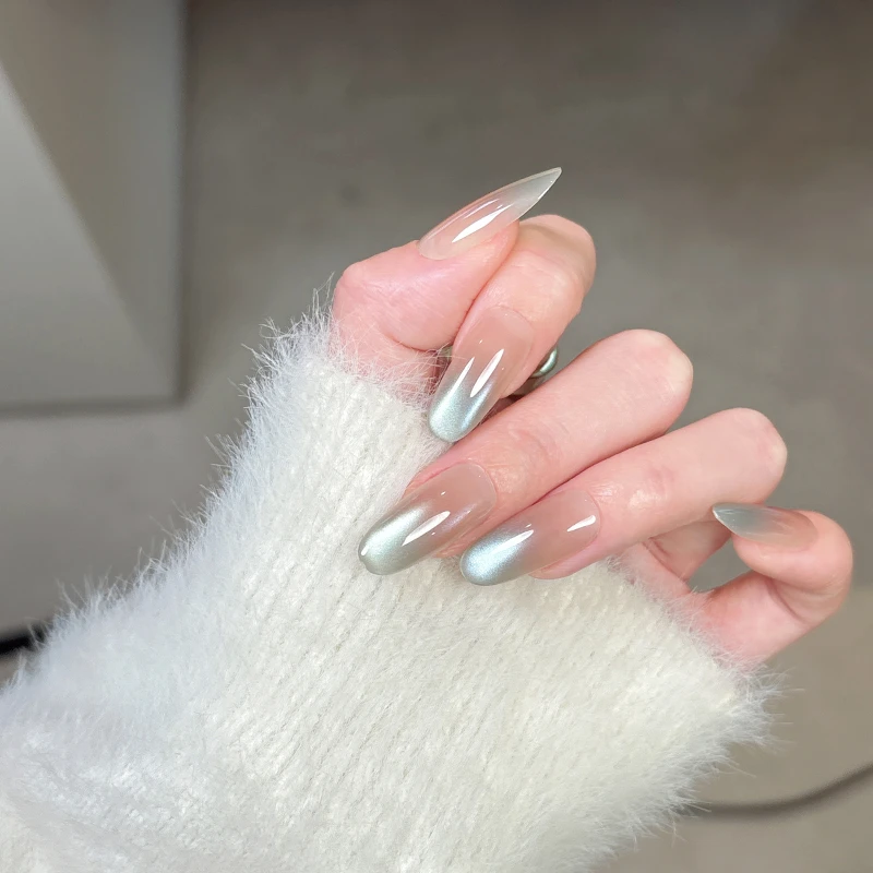 【碎冰蓝】五彩冰淇淋系列气质温柔渐变元气美甲纯手工穿戴甲