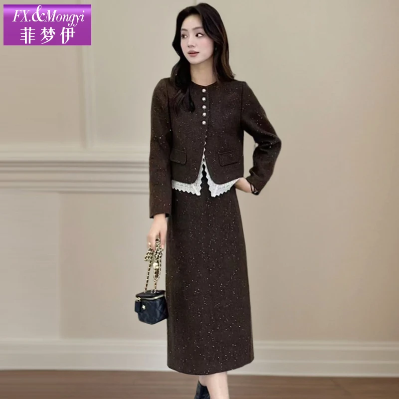 菲梦伊绵羊毛小香风冬装新款时尚套装FXDT922