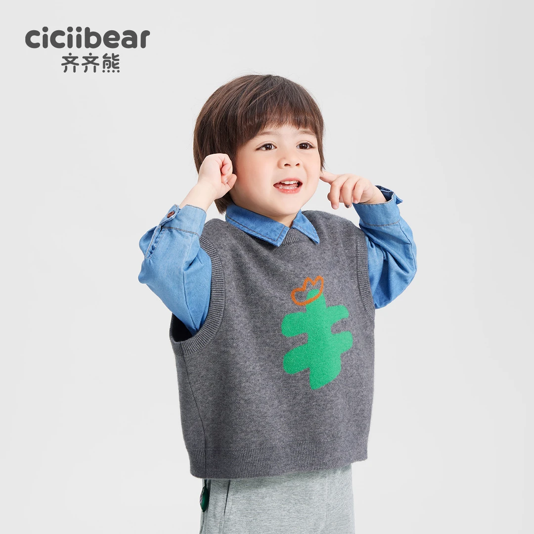 [抗静电抗起球]针织马甲春秋款背心儿童Q102764