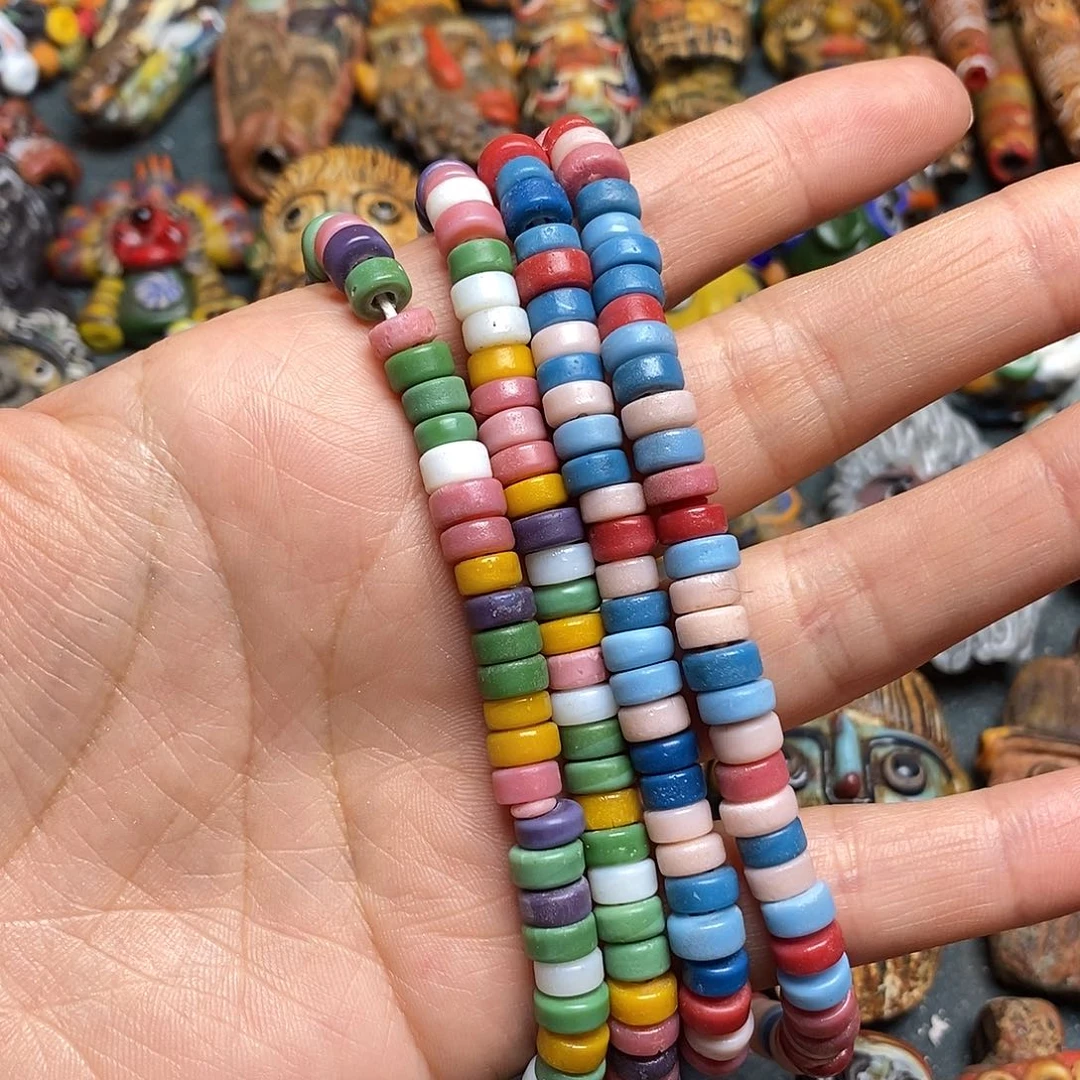 琉璃颈饰磨砂隔片单条