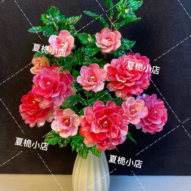 马贝渐变中桌洛阳牡丹花手工DIY材料包（平儿手工推荐）