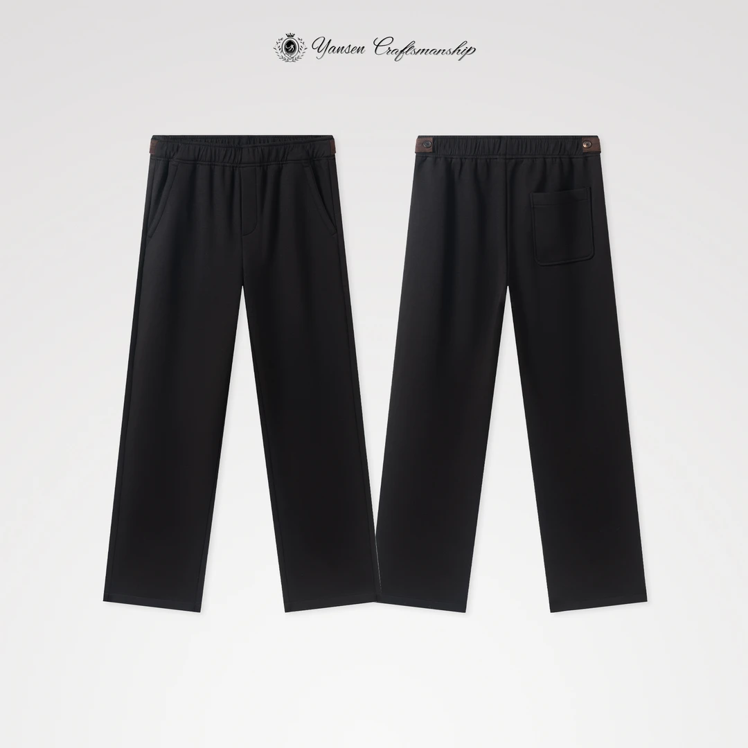 （直筒一体绒）杰*亚 免烫 高密柔软羊毛混纺 休闲直筒长裤YSB1119