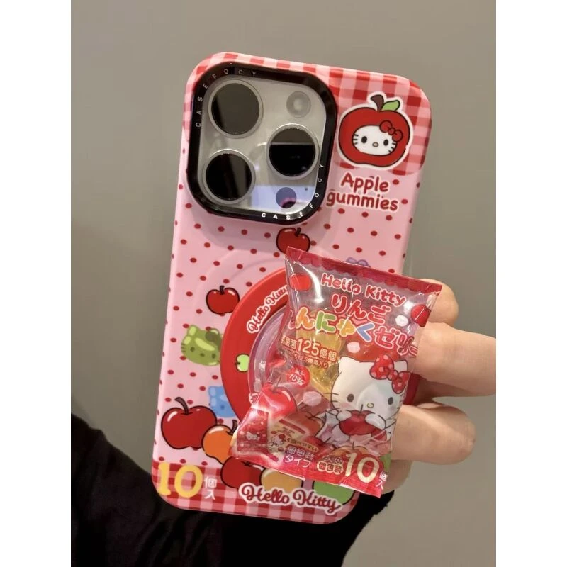 可爱软萌波点软糖猫咪磁吸支架适用iphone17promax苹果手机壳新款