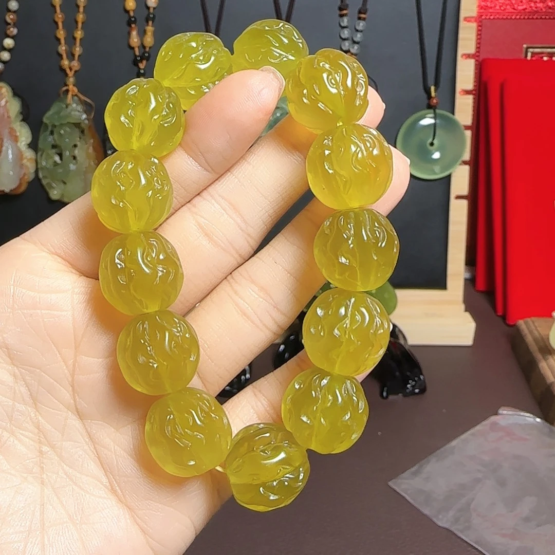 蛇纹石玉未镶嵌手链1