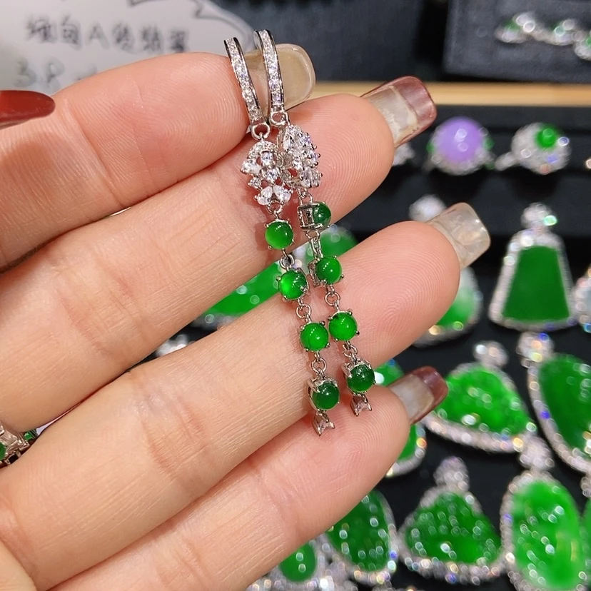 【闪购商品】翡翠耳饰未镶嵌天然翡翠