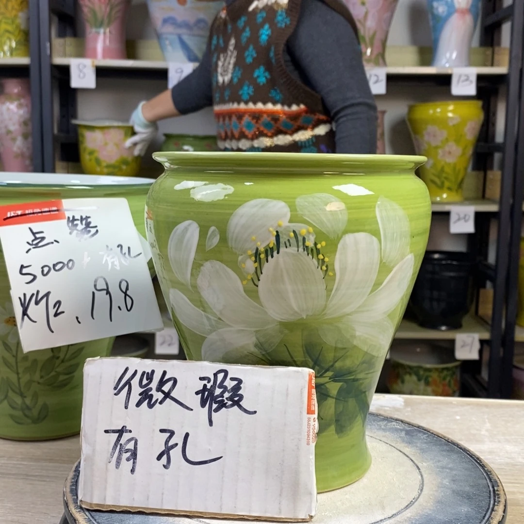 景德镇手工手绘陶瓷花盆