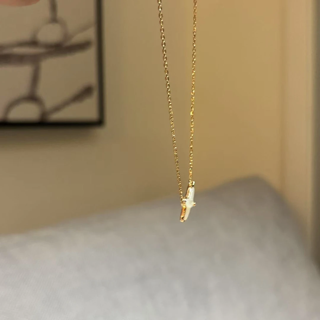 合金项链 PPRK.设计款小白叉项链 玫瑰金色