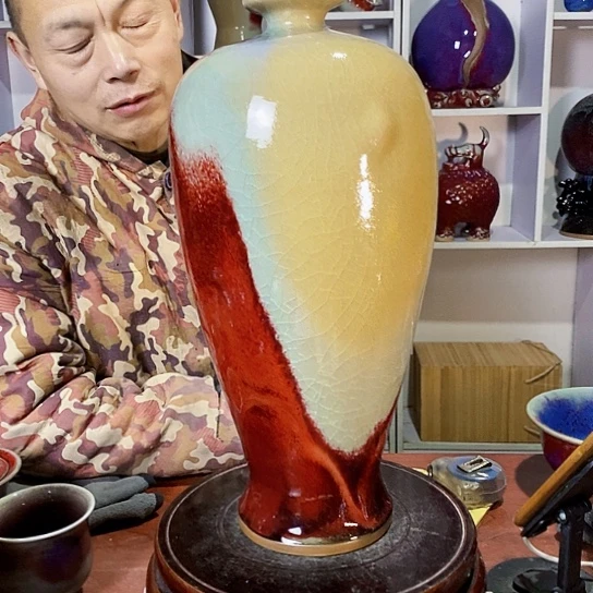 摆件用****涛尚峰钧窑作品梅瓶