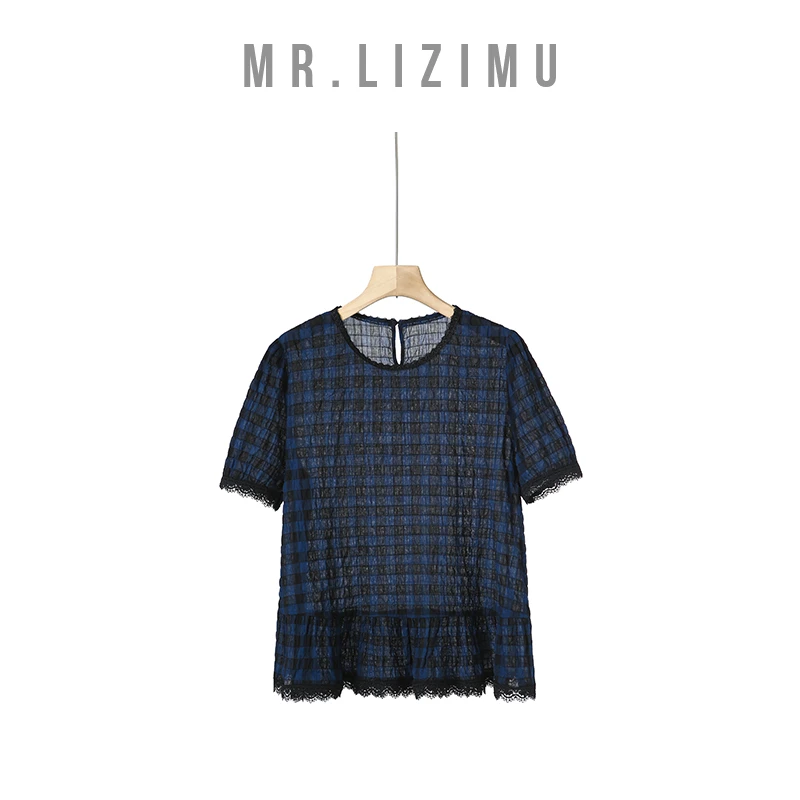 李子木先生宽松显瘦经典格子短袖女款爆款2025新款夏日穿搭D6912