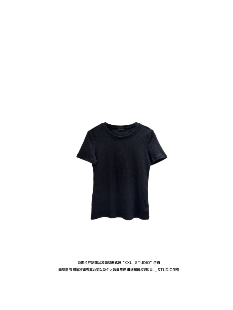 KXL-STUDIO 【KELE精选】经典·小圆领高密棉T 半袖9364