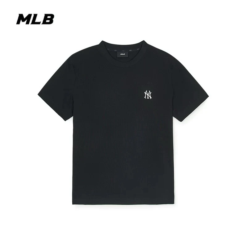 MLB韩国正品2025新款男女刺绣小标NY简约短袖运动休闲T恤情侣款