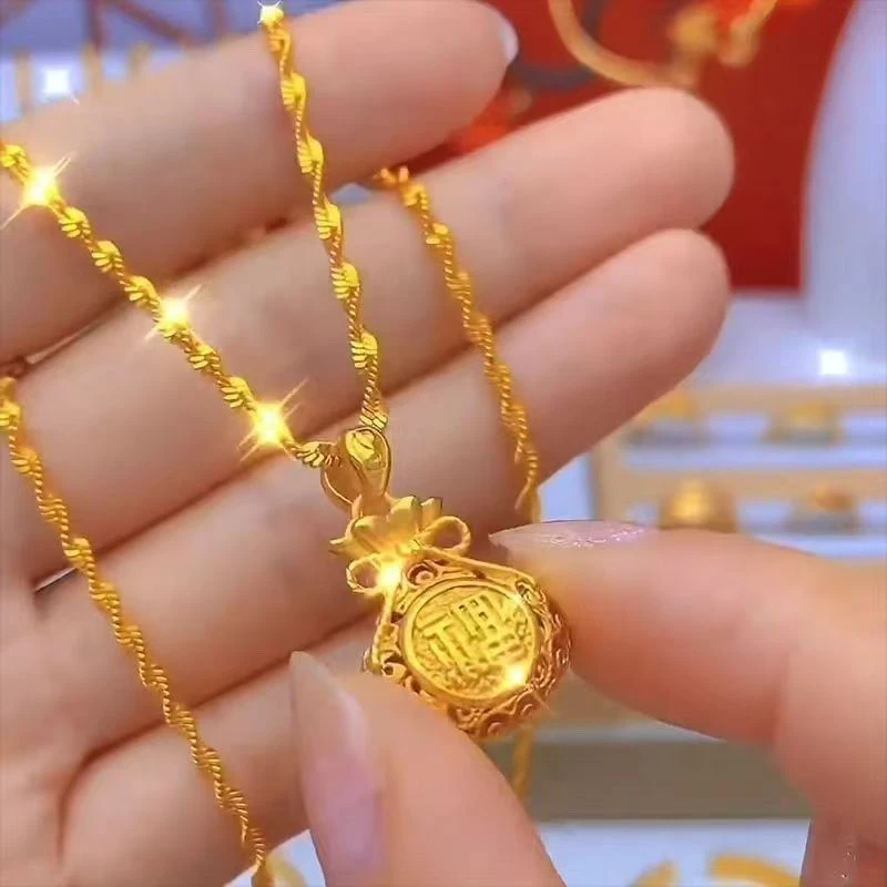 合金项链 水波纹福袋项链【抖音好物】中国风汇丰时尚高端手工首