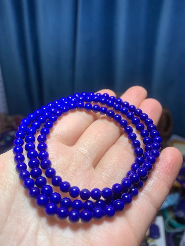 天然青金石4.8m108手链